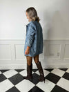 Viva Double Breasted Demin Blazer - Vintage Blue