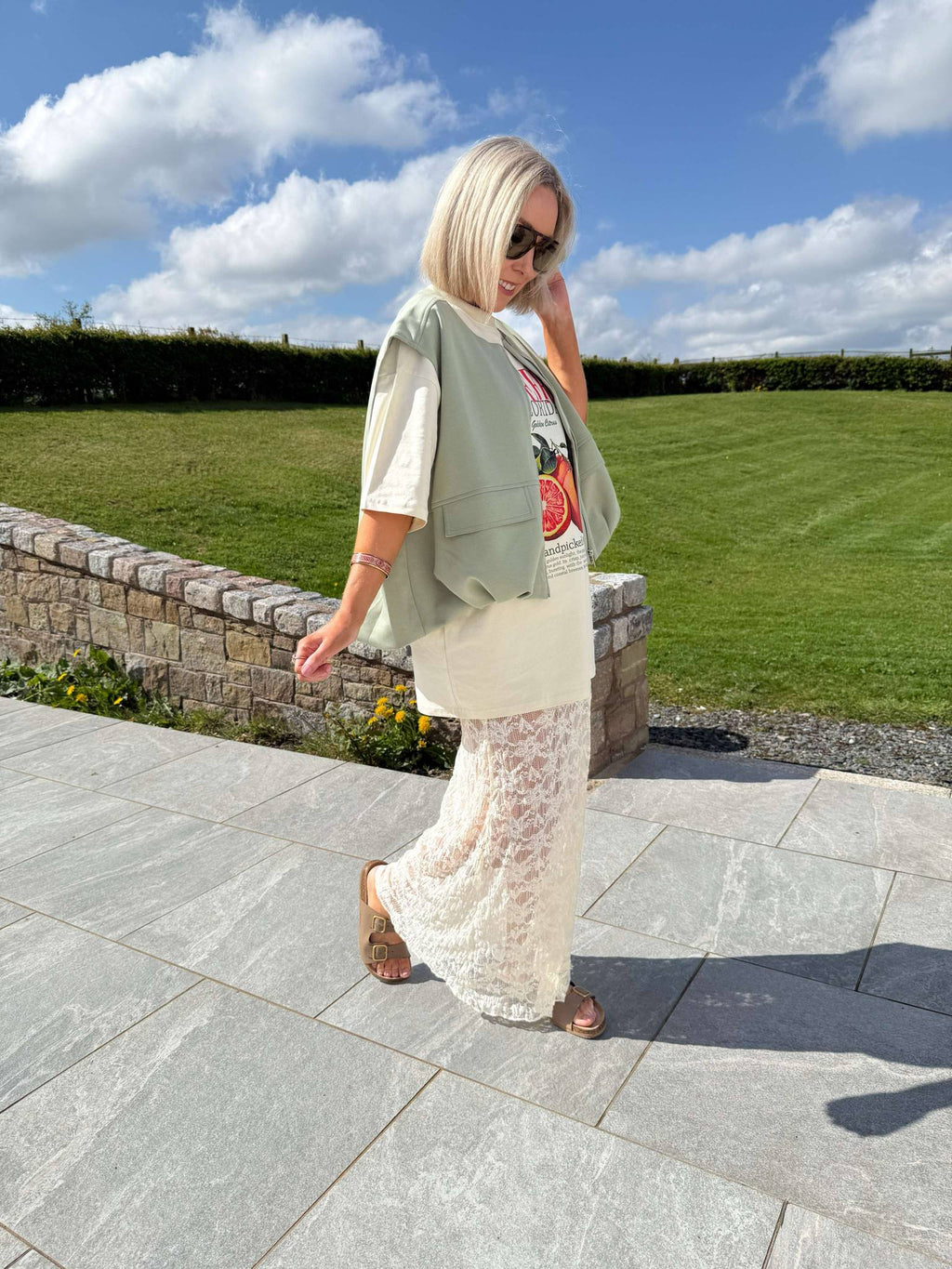 Piper Sleeveless Bomber - Khaki