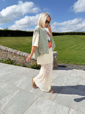 Piper Sleeveless Bomber - Khaki