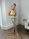 Chloe Denim Asymmetrical Waistcoat - Taupe