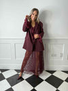 Nessa Crossover Back Blazer - Burgundy