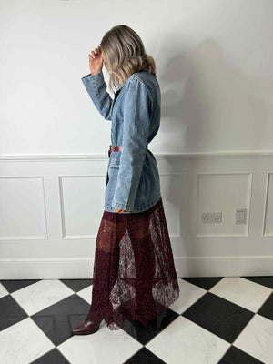 Viva Double Breasted Demin Blazer - Vintage Blue