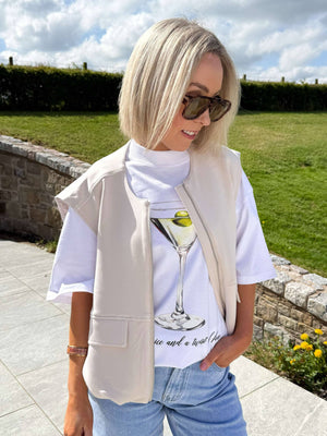 Piper Sleeveless Bomber - Beige