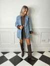 Viva Double Breasted Demin Blazer - Vintage Blue