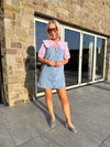 Casie Striped Frill Neck Blouse - Pink