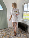 Olive Ice Cocktail Glass Oversized T-Shirt - White
