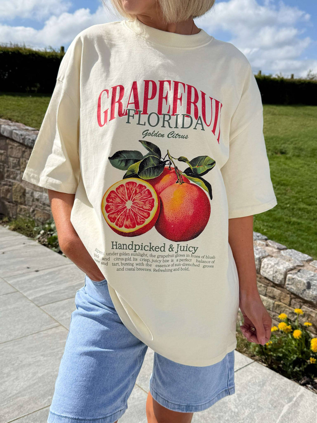 Grapefruit Florida Oversized T-Shirt - Lemon