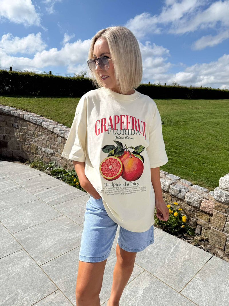 Grapefruit Florida Oversized T-Shirt - Lemon
