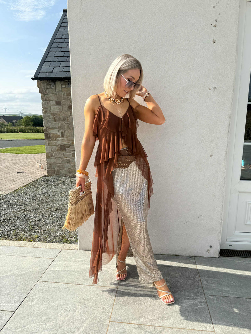 Reo Longline Cami Top - Mocha