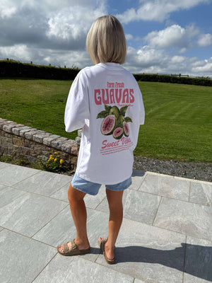Farm Fresh Guavas Oversized T-Shirt - White
