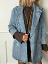 Viva Double Breasted Demin Blazer - Vintage Blue