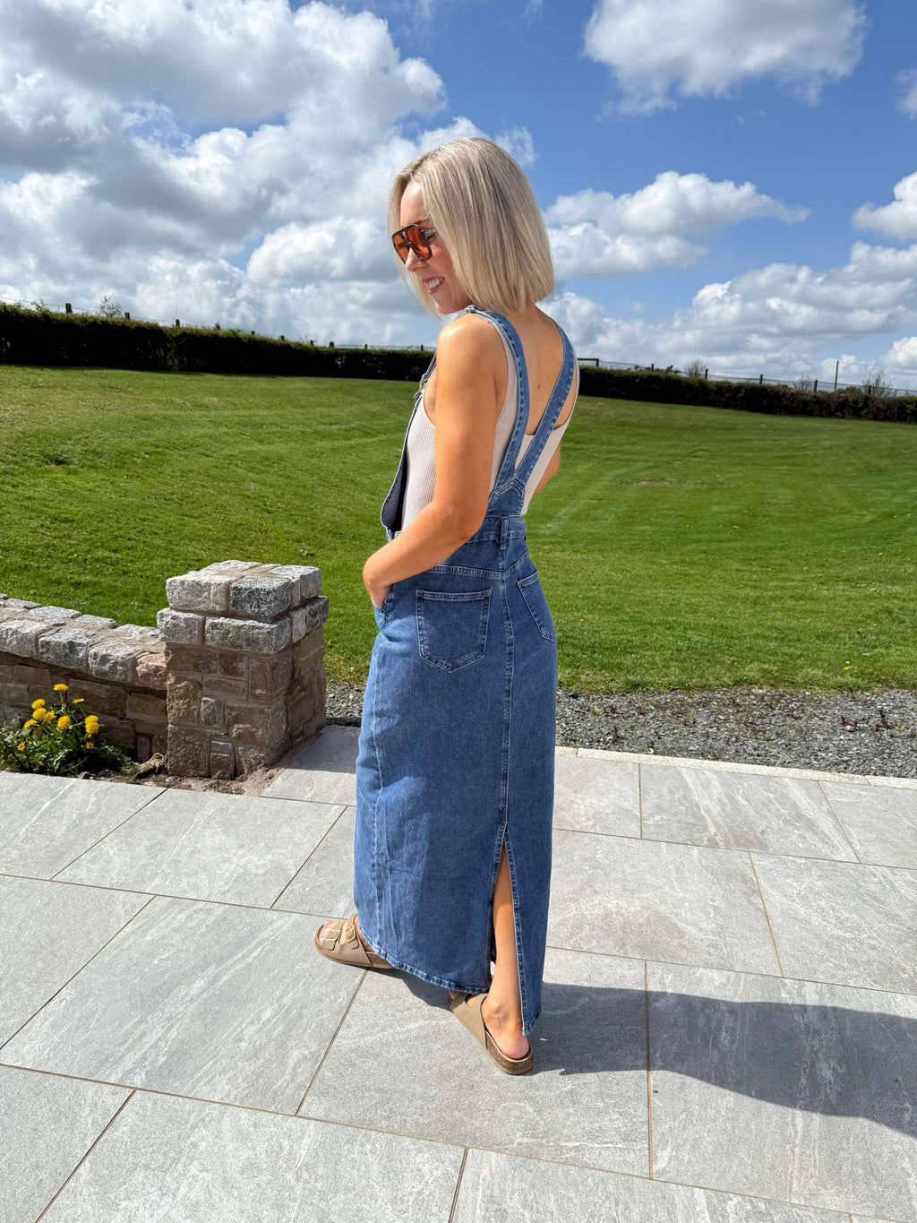Elora Pinafore Dress - Denim