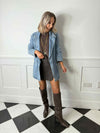 Viva Double Breasted Demin Blazer - Vintage Blue