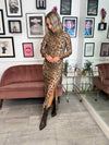 Ninna Long Sleeve Mesh Dress - Leopard