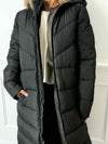 Dalcon Long Puffer Coat - Black