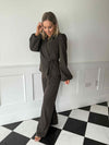 Nala High Waisted Trousers - Brown