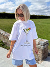 Olive Ice Cocktail Glass Oversized T-Shirt - White