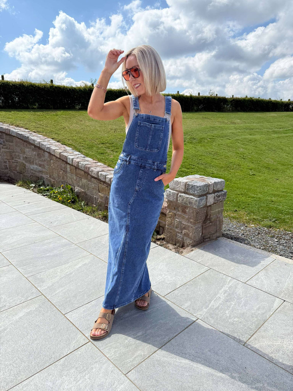 Elora Pinafore Dress - Denim