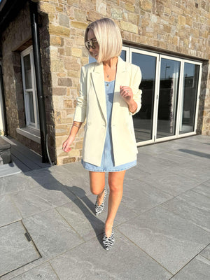 Gina Double Breasted Blazer - Lemon