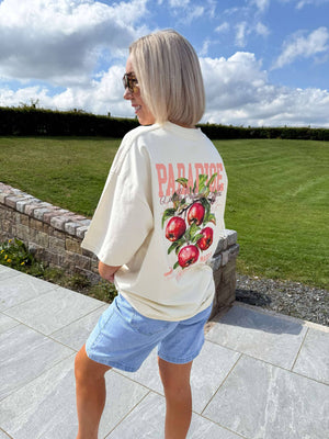 Paradise Apple Oversized T-Shirt - Lemon