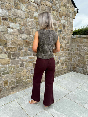 Chia Sleeveless Top - Fondue Fudge Snake