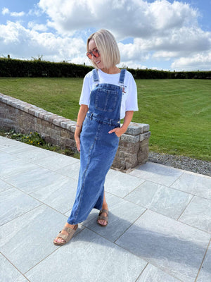 Elora Pinafore Dress - Denim