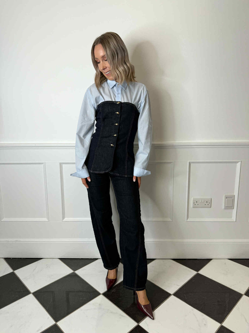 Bailee Barrel Leg Jeans - Dark Denim