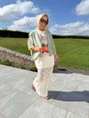 Hazel Embroidered Sheer Maxi Skirt - Cream