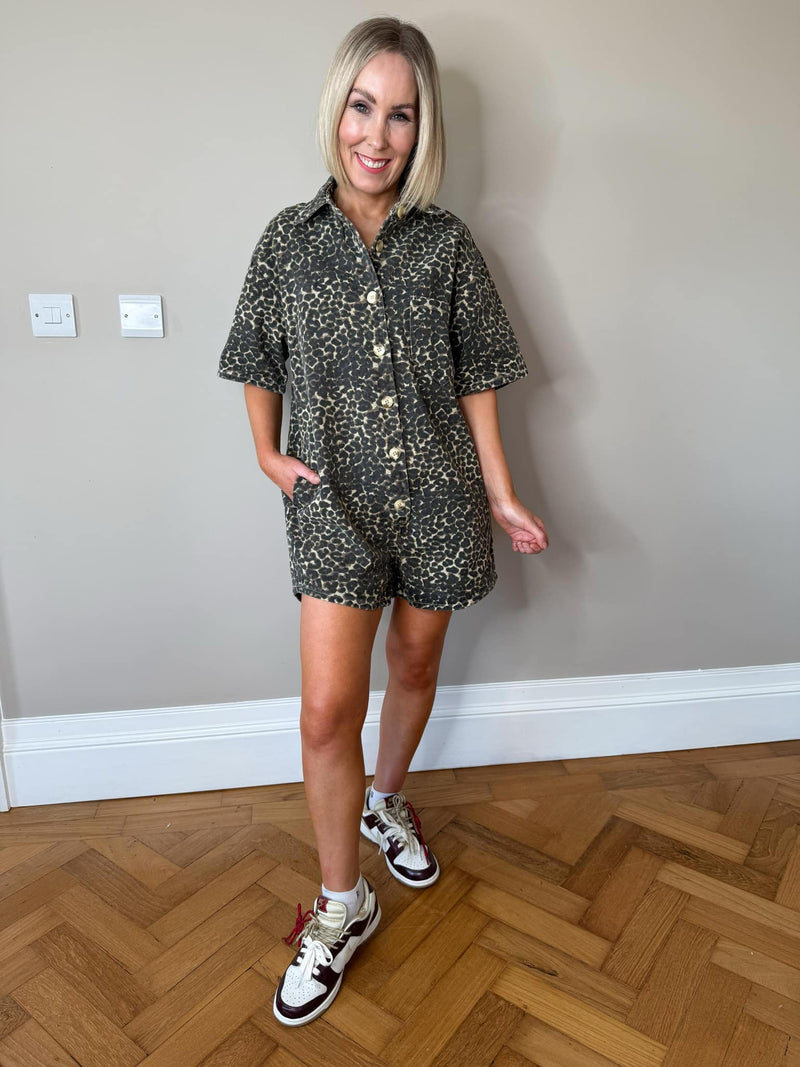 Pam Playsuit - Leopard Print