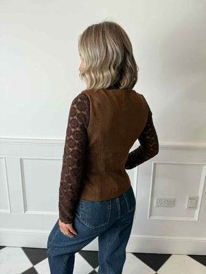Rakel Suede Waistcoat - Brown