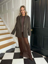Cara Lace Maxi Skirt - Brown