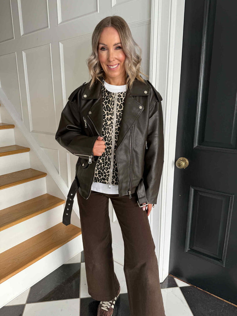 Heidi Biker Jacket - Brown