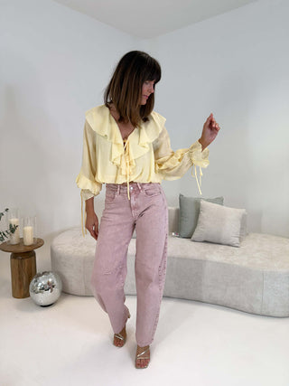 Muse Ruffle Bow Blouse - Yellow
