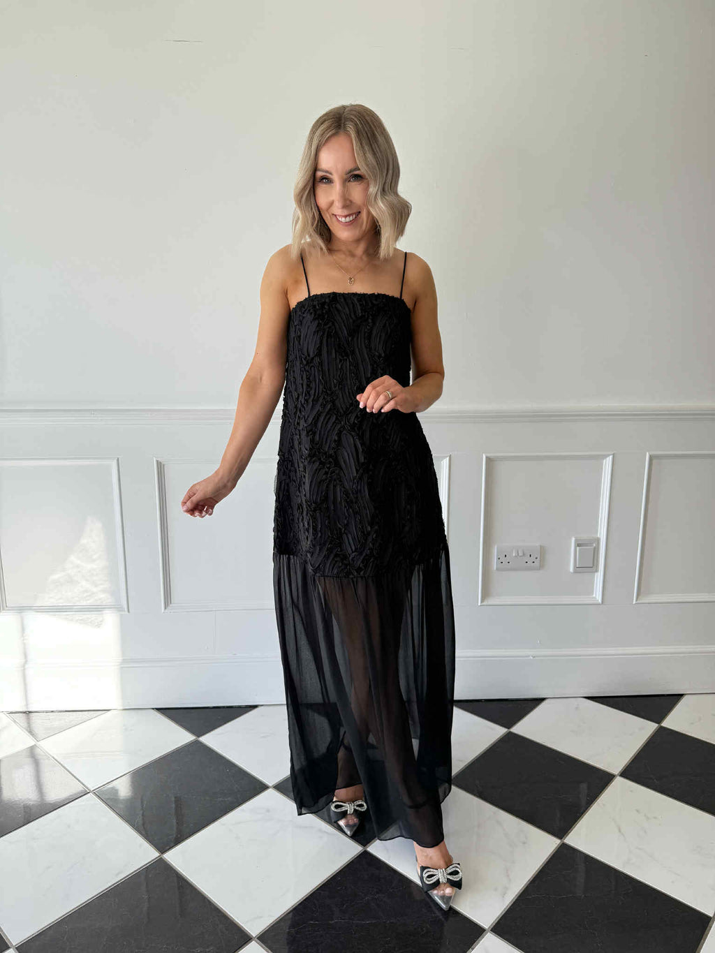 Silla Strap Maxi Dress - Black
