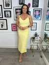 Reagan Chiffon Frill Cami Dress - Lemon