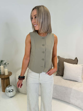 Kamil Waistcoat - Sage