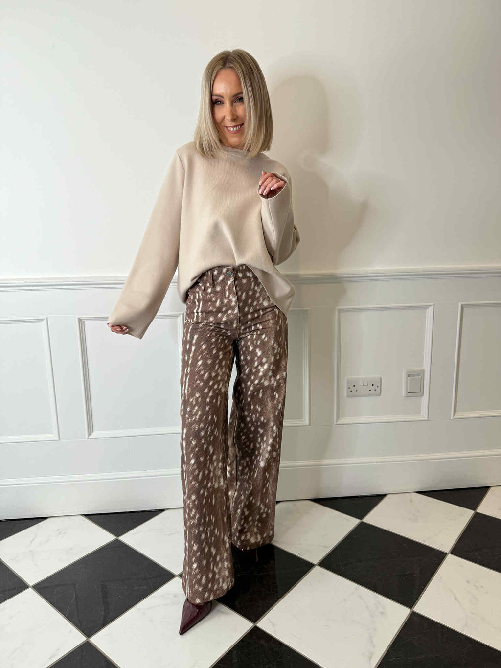 Belma Denim Trousers - Cocoa Brown