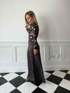 Delilah Asymmetric Jersey Maxi Dress - Polka Dot