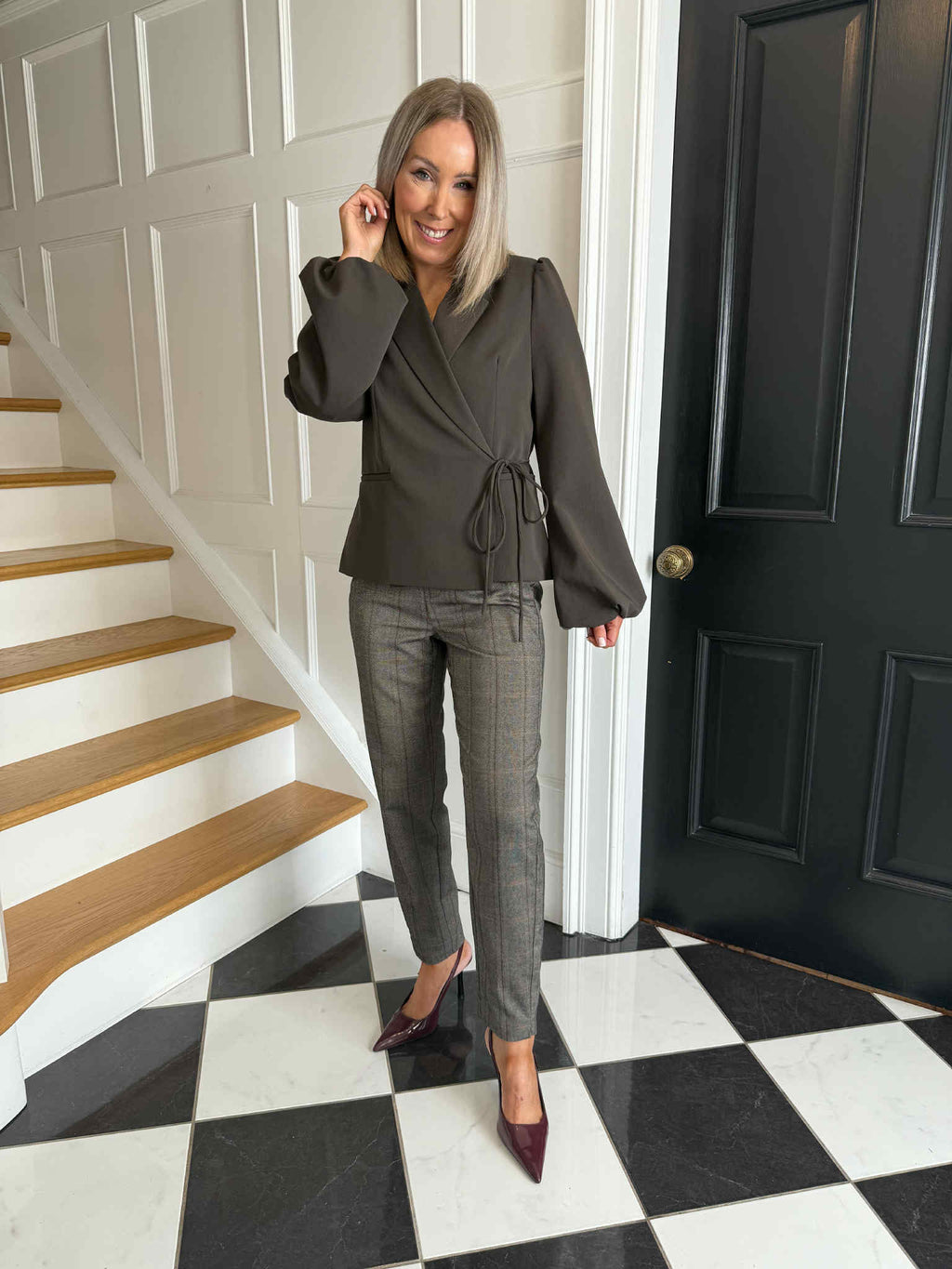 Lisa Slim Trousers - Black/Tan