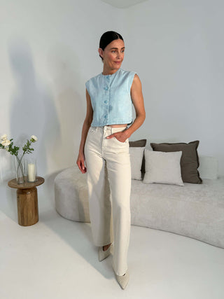 Yaz Denim Waistcoat - Blue