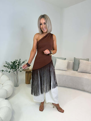 Morgan Barrel Leg Trousers - White