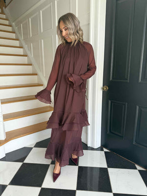 Brea Long Chiffon Dress - Plum