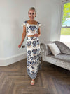 Blossom Cream Abstract Print Top