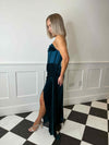 Karlee Velvet Corset Maxi Dress - Rich Turquoise