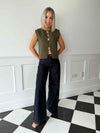 Roxane Knitted Waistcoat - Khaki