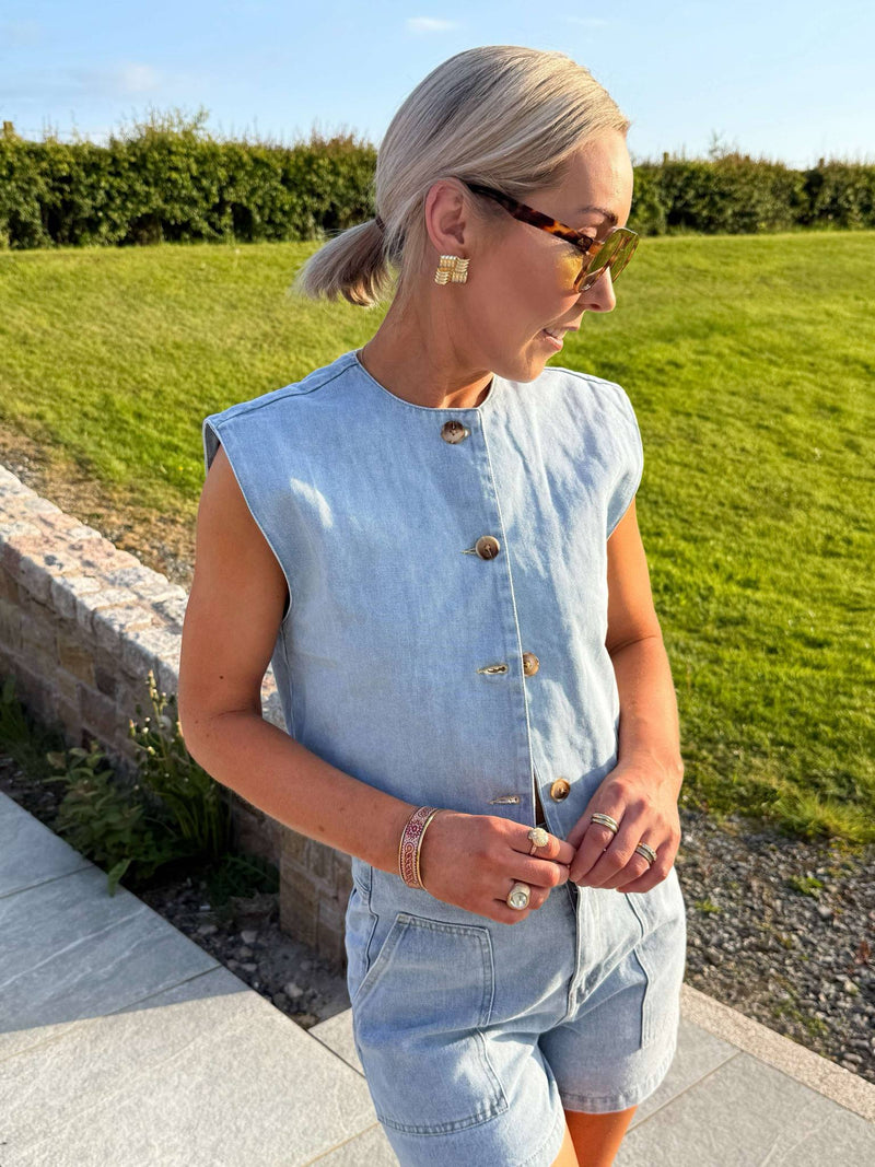 Yaz Denim Waistcoat - Denim
