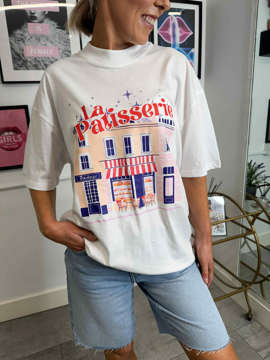 La Patisserie Oversized T-Shirt - White
