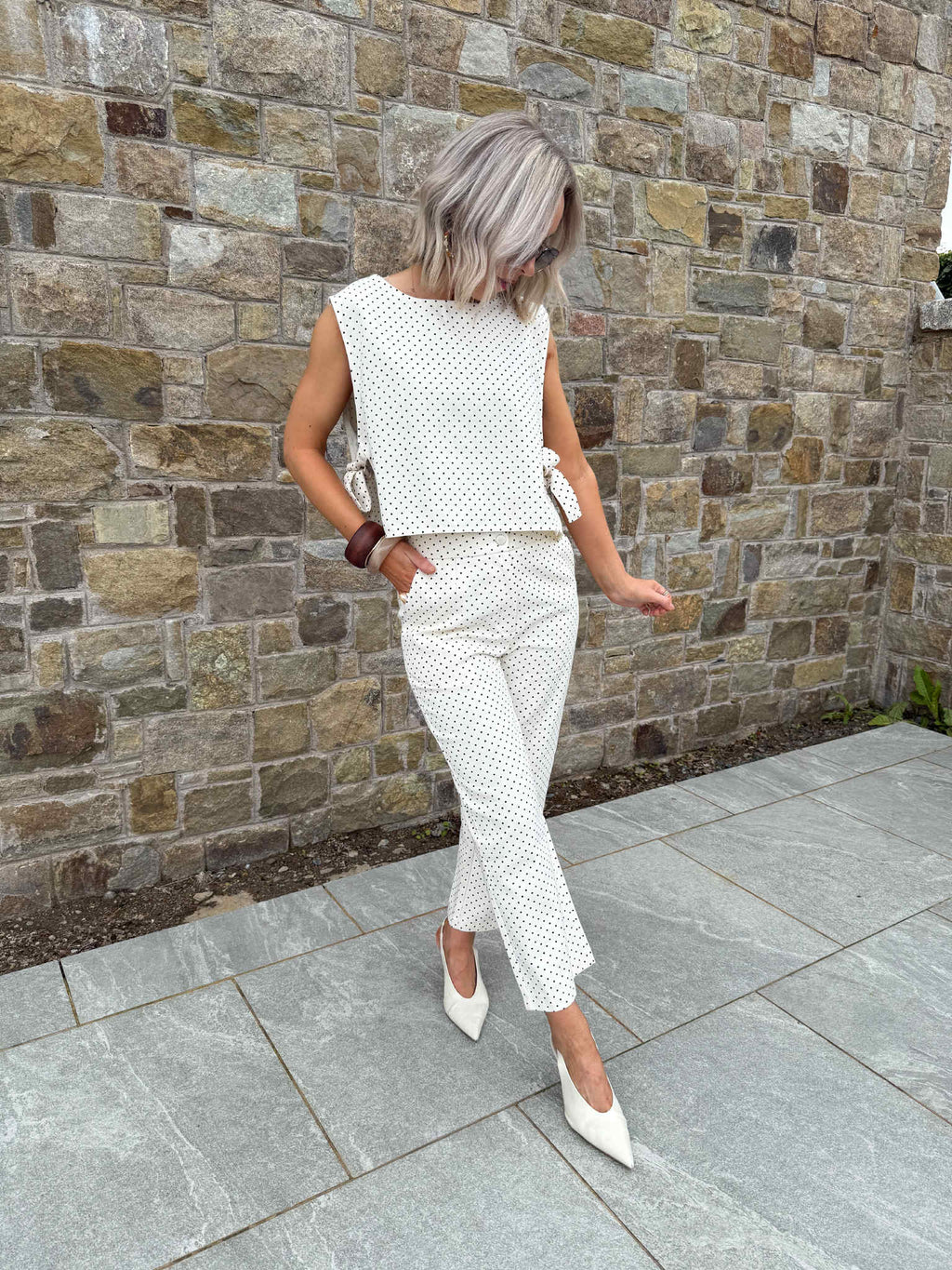 Phoebe Cropped Trousers - Polka