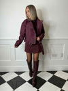 Line Biker Jacket - Plum