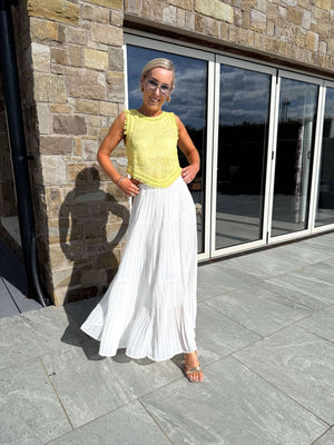 Bree Tiered Maxi Skirt - White